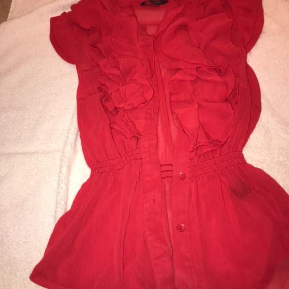 Red sheer shirt